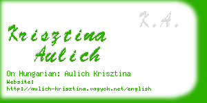 krisztina aulich business card